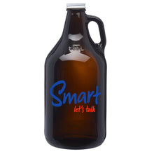 Load image into Gallery viewer, USA Printed 32 oz Amber Craft Beer Growlers w/ Lid &amp; Handle #USA GROWLER 32 Min 12
