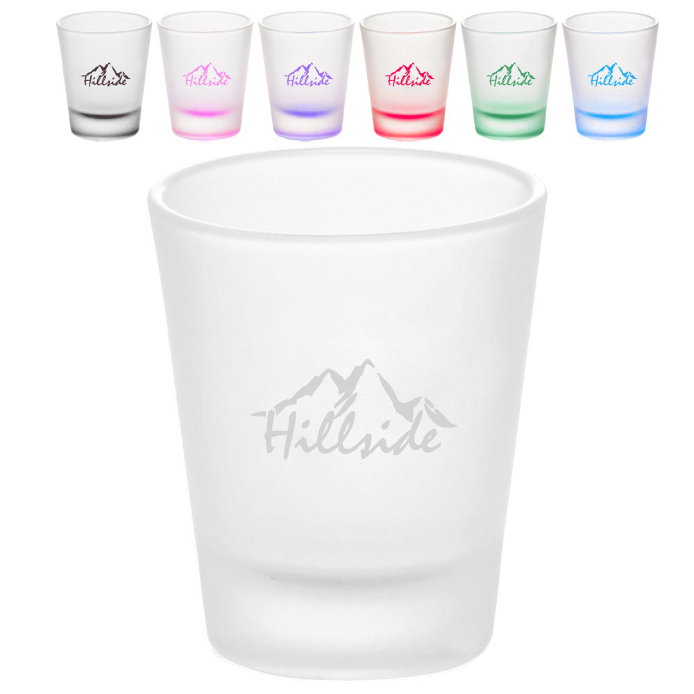 2 oz. Frosted Glass Shot Glasses #A5121FR Color- 1 Color Imprint Min 12