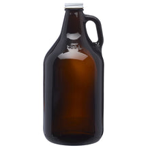 Load image into Gallery viewer, USA Printed 32 oz Amber Craft Beer Growlers w/ Lid &amp; Handle #USA GROWLER 32 Min 12

