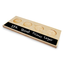 Load image into Gallery viewer, 4-Pocket Sampler Tray with Chalkboard - Beer Flight #SPCH004 Min 1
