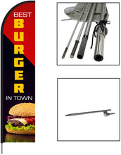 Load image into Gallery viewer, Burger Feather Flag Kit 15&#39; Feet Feather Flag Sign Outdoor Banner #BBT1-EVSS15 Min 1
