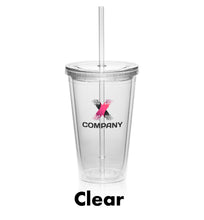 Load image into Gallery viewer, 16 oz. Double Wall Acrylic Tumbler With Straw #APG161 Color- 1 Color Imprint Min 12
