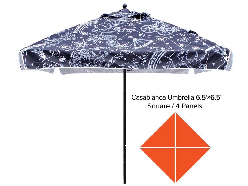 Custom Printed Market Umbrella #240017 6.5'x6.5' // 4 Panels No Valance Min 1