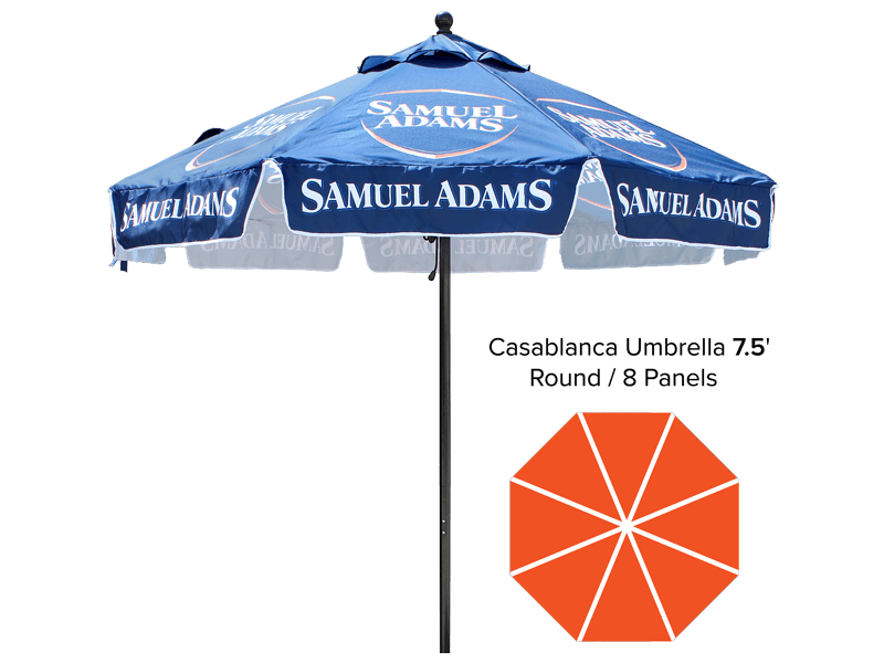 Custom Printed Market Umbrella #240018 7.5' // 8 Panels With Valance Min 1
