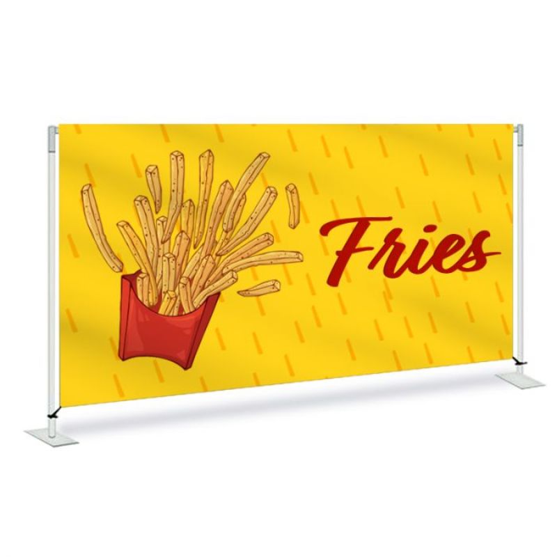 Fries Pre Printed Fabric Barrier 60” x 36” x 13.5 - Yellow #FRSY-FBS6036 Min 1