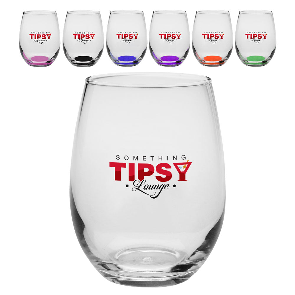 9 oz. Import Stemless Wine Glasses #A207 Color- 1 Color Imprint Min 12