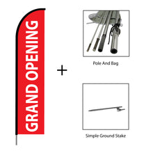 Load image into Gallery viewer, Grand Opening(Red) Flag Kit 15&#39; Feet Feather Flag Sign Outdoor Banner #EVO-15-RED-GRANDOPENING Min 1
