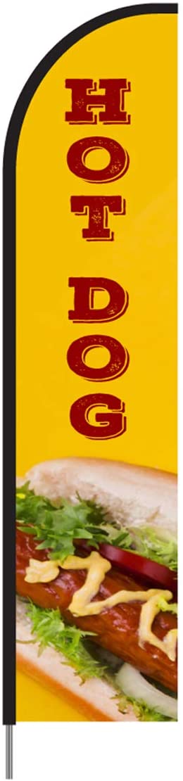 Hot Dog Feather Flag Kit 15' Feet Feather Flag Sign Outdoor Banner #HTD1-EVSS15 Min 1