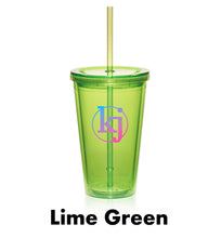 Load image into Gallery viewer, 16 oz. Double Wall Acrylic Tumbler With Straw #APG161 Color- 1 Color Imprint Min 12
