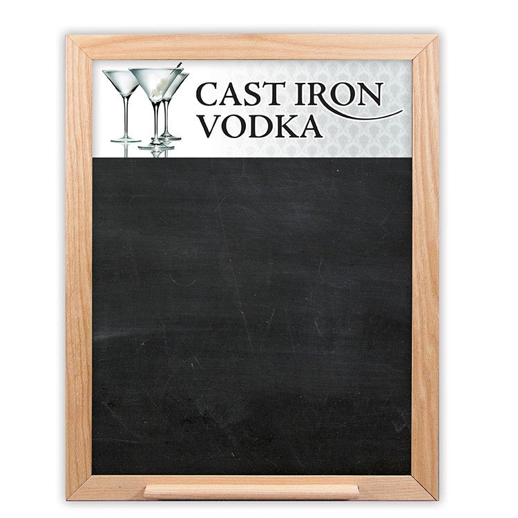 Oak Frame Wall Chalkboard with Tray - 18