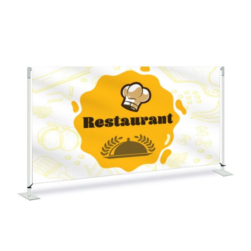 Restaurant Pre Printed Fabric Barrier 72” x 36” x 13.5 - Design 1 #RSTD1-FBS7236 Min 1