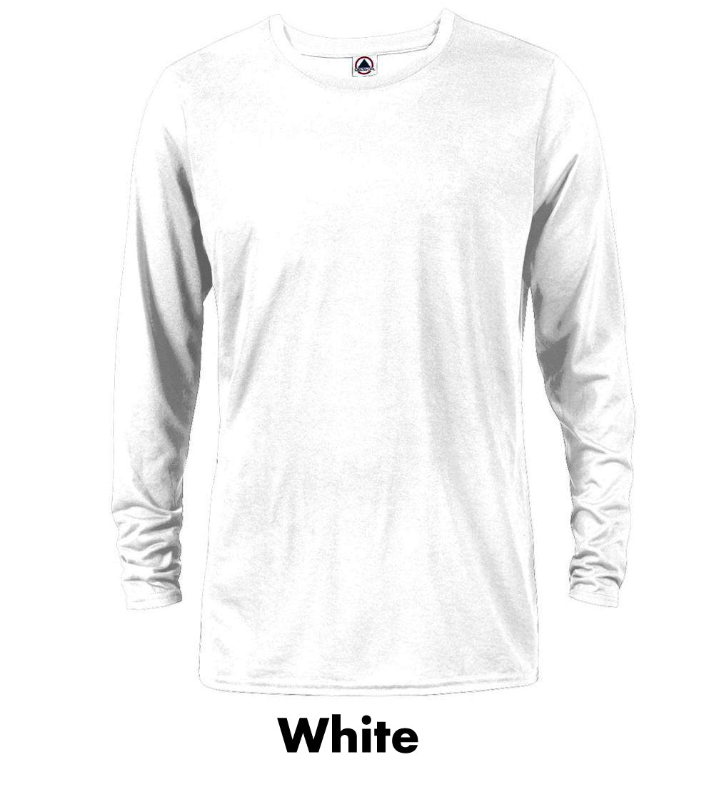 Delta Apparel Long Sleeve Unisex Adult Performance Tees #A616535 1 color, White Min 12